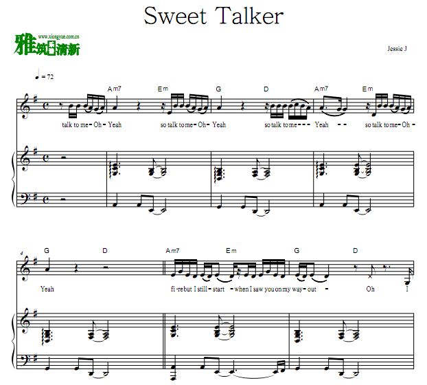 Jessie J - Sweet Talker 钢琴弹唱谱 歌谱