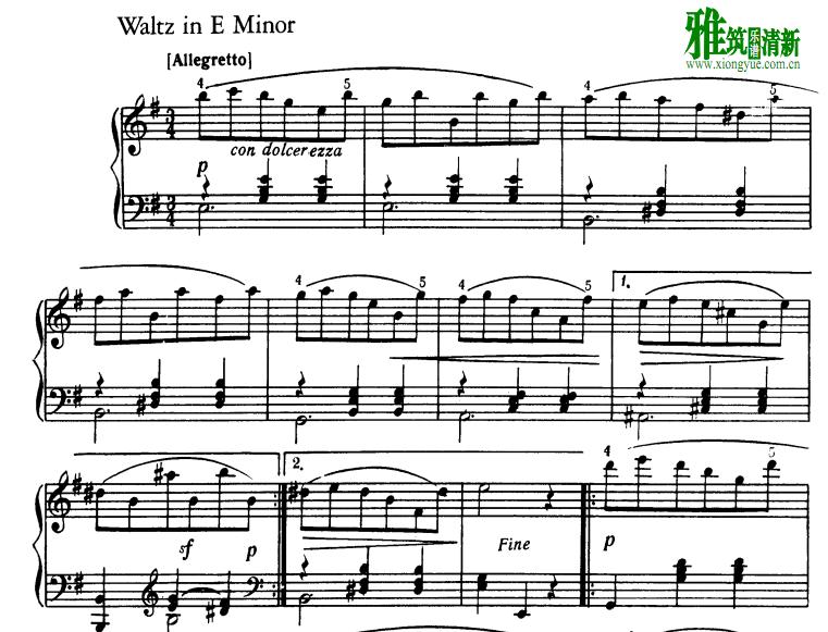 Alexander Griboedov - Waltz in e minor钢琴谱