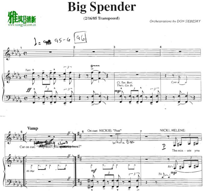 sweet charity - big spender正谱 钢琴伴奏谱2