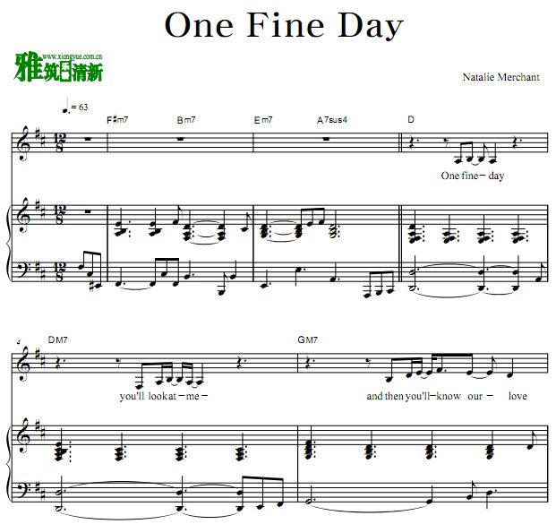 一日钟情 One fine day 原谱 钢琴谱