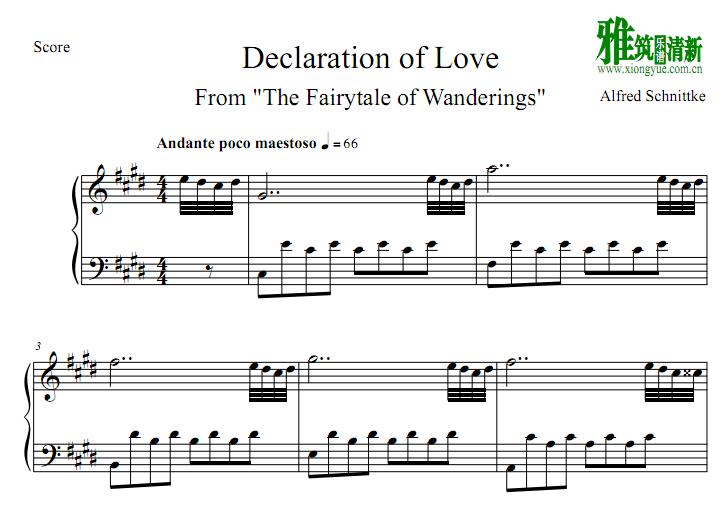 Alfred Schnittke - Declaration of Love钢琴谱