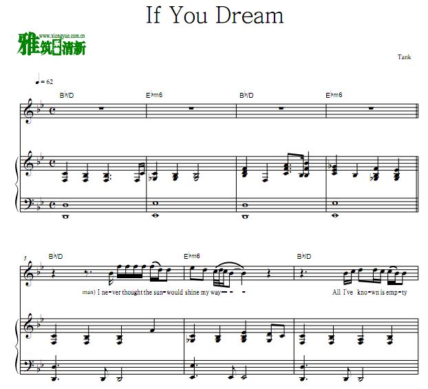 More Than A Game插曲 If You Dream 歌谱 原版钢琴谱