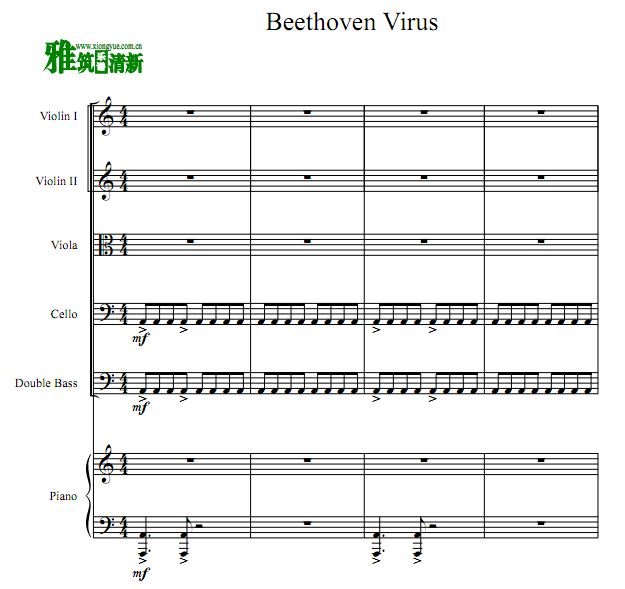 贝多芬病毒 Beethoven Virus弦乐钢琴六重奏谱