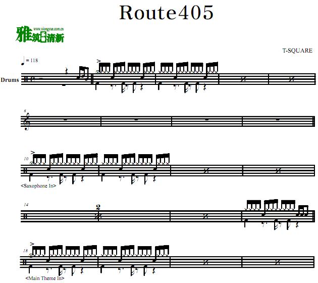 T-Square乐队鼓谱－Route 405 鼓谱