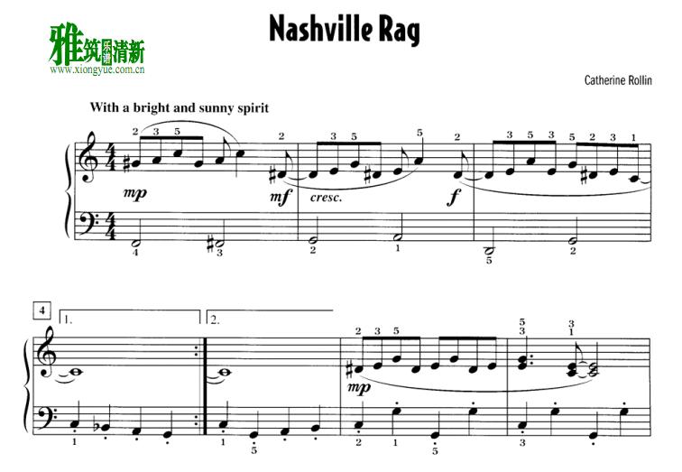 Catherine Rollin - nashville rag钢琴谱