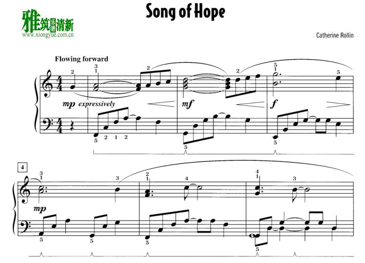 Catherine Rollin - song of hope钢琴谱