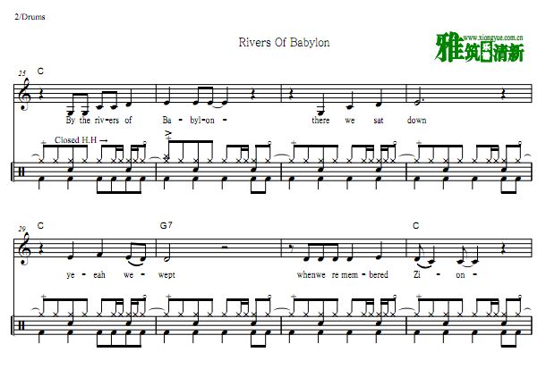 Boney M - Rivers Of Babylon鼓谱