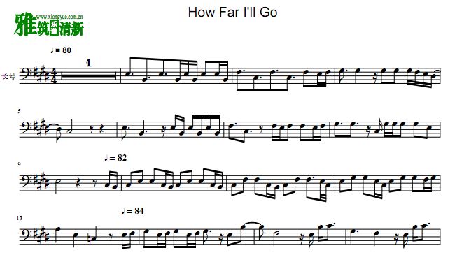 海洋奇缘 How Far I'll Go 长号谱