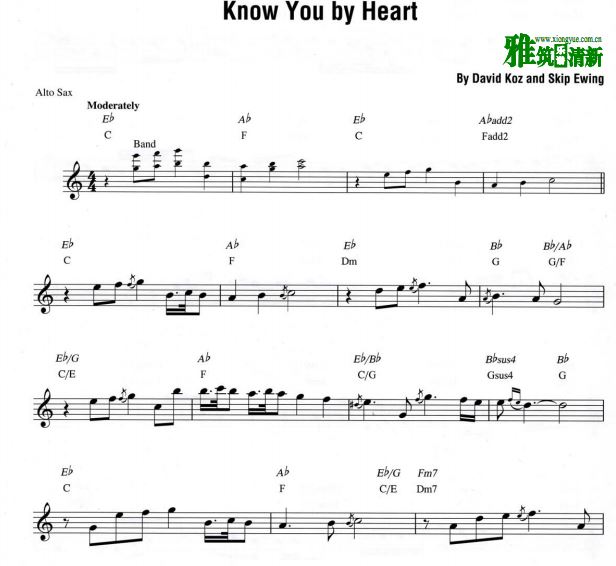 戴夫·考兹 Know You by Heart 萨克斯谱
