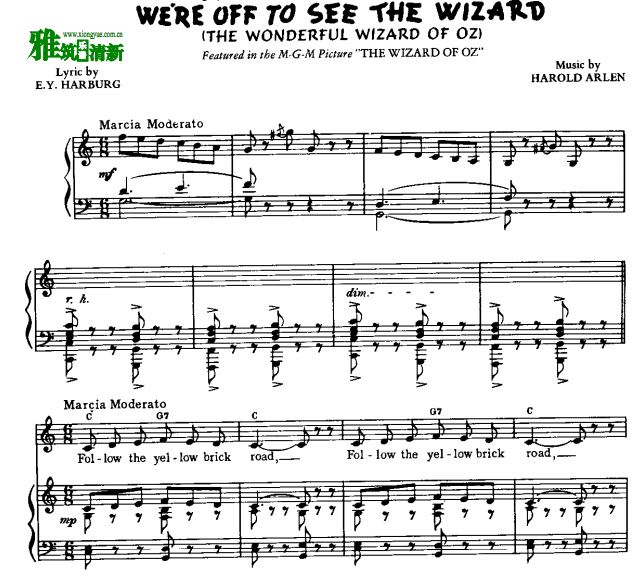 绿野仙踪 We're off to see the wizard 声乐谱