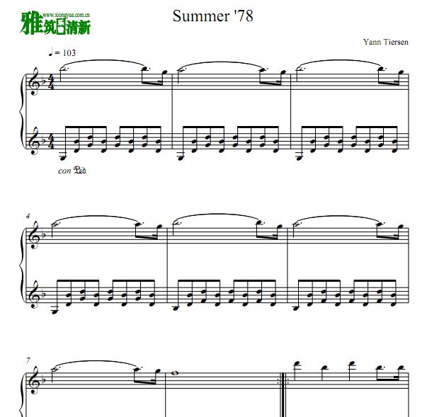Goodbye Lenin - Summer '78钢琴谱