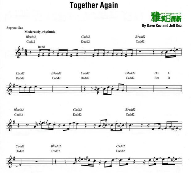 Dave koz - Together Aagin 萨克斯谱