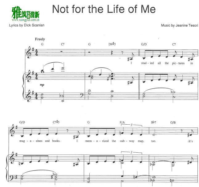 Thoroughly Modern Millie - Not for the Life of Me钢琴伴奏谱