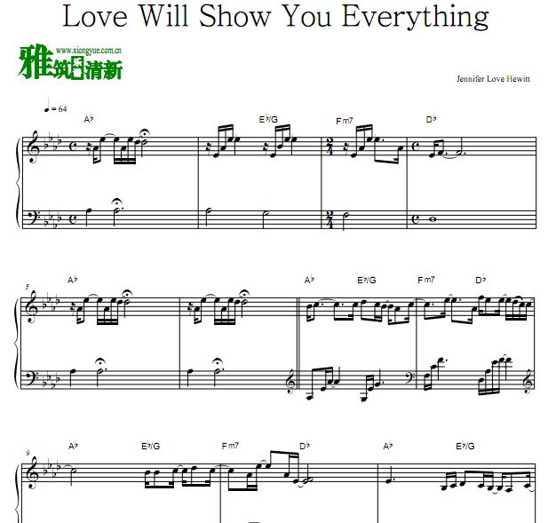 Love Will Show You Everything钢琴谱