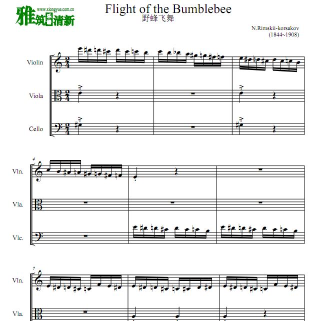 野蜂飞舞弦乐三重奏谱