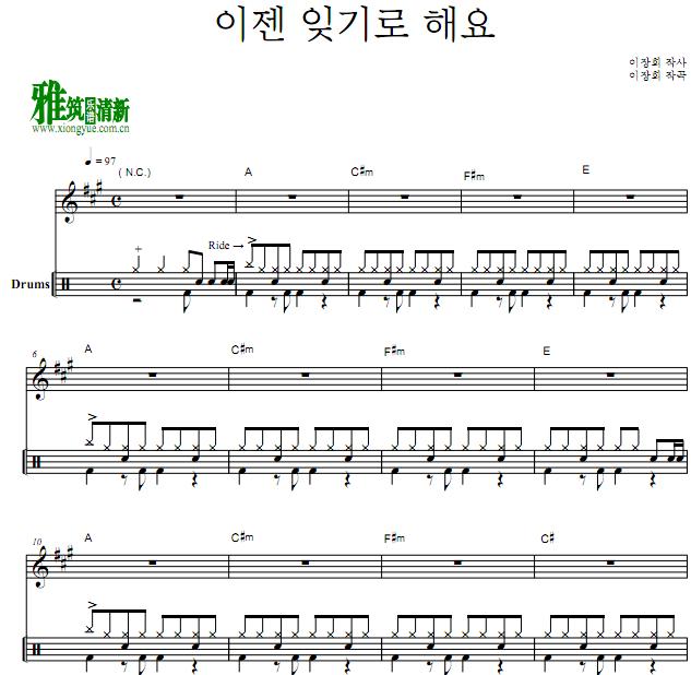 机智的医生生活 Let's forget it鼓谱