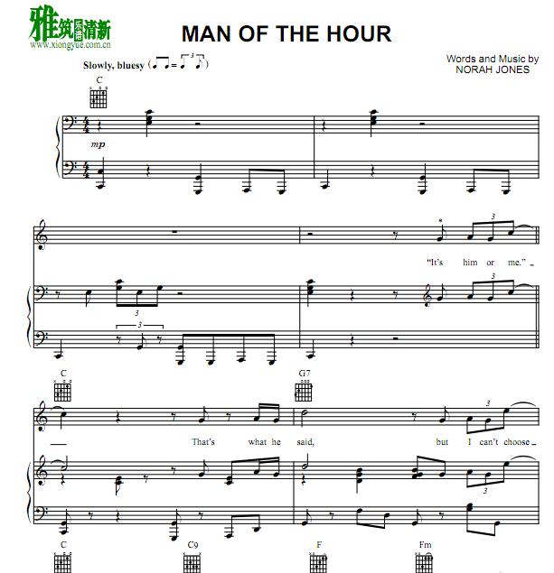 Man of the Hour钢琴谱