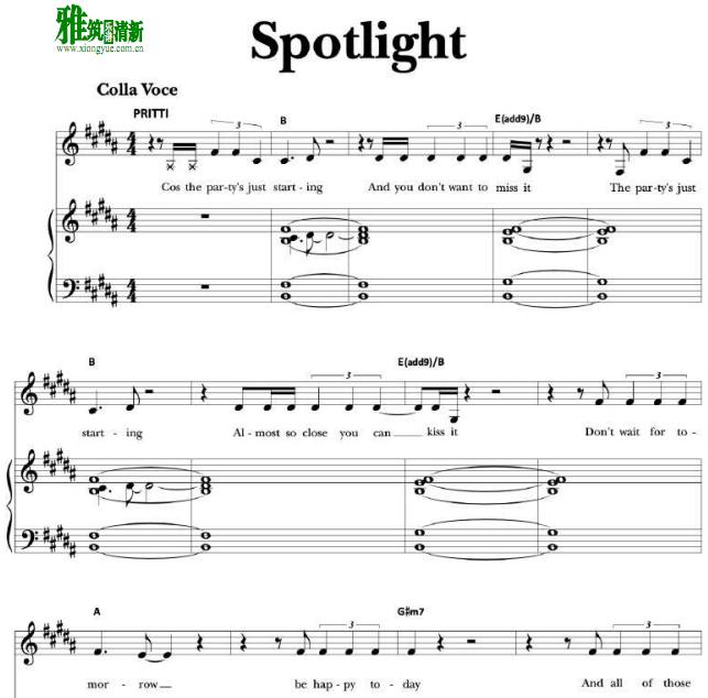 人人都在谈论杰米 - spotlight钢琴伴奏声乐谱