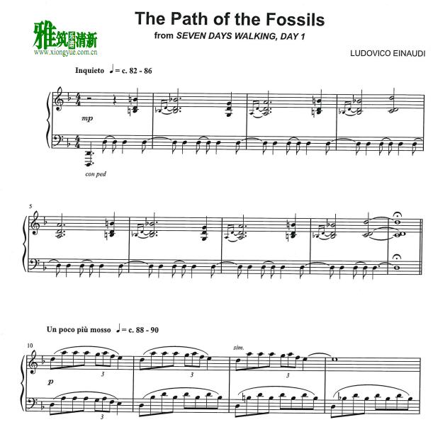 Ludovico Einaudi - The Path Of The Fossils钢琴谱