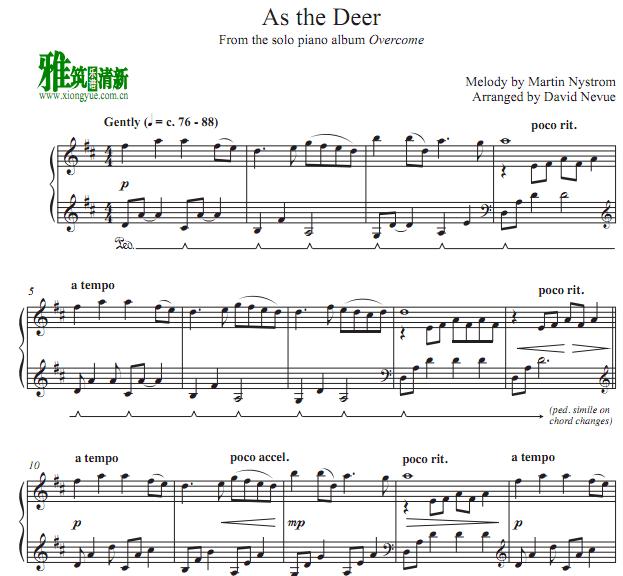 David Nevue  - As the Deer钢琴谱