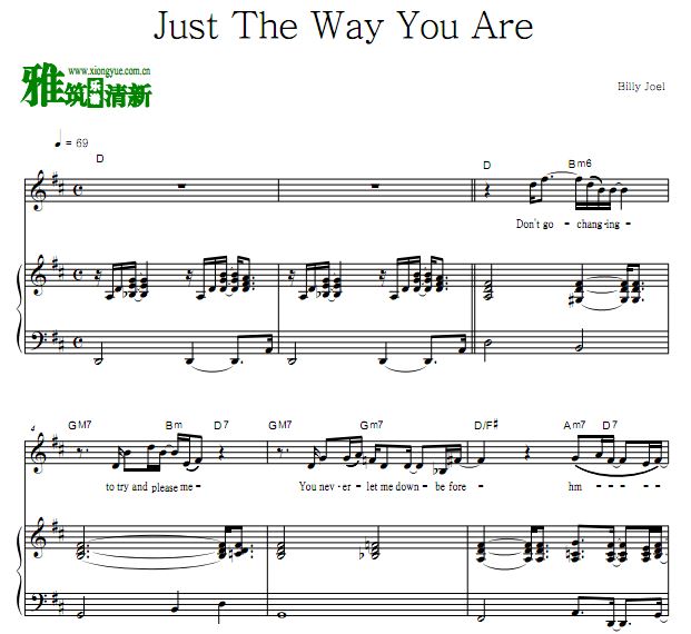 Billy Joel - Just The Way You Are歌谱 正谱 钢琴谱