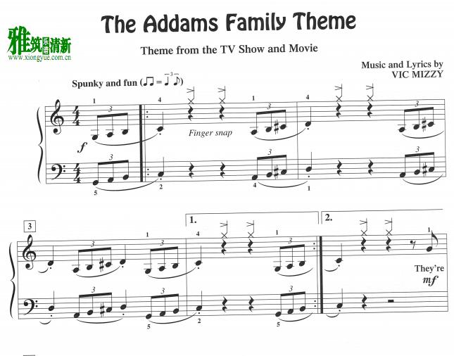 The Addams Family Theme钢琴谱
