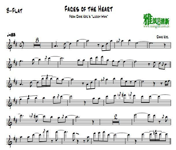 Dave Koz - Faces Of The Heart 萨克斯谱