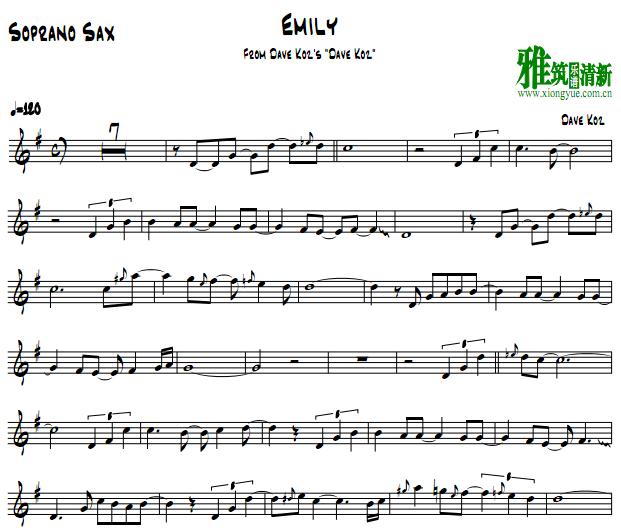 Dave Koz - Emily 萨克斯谱