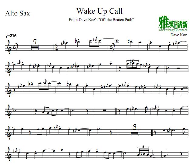 Dave Koz - Wake Up Call 萨克斯谱