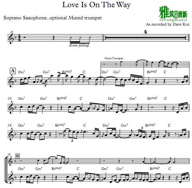 Dave Koz - Love Is On The Way 萨克斯小号谱