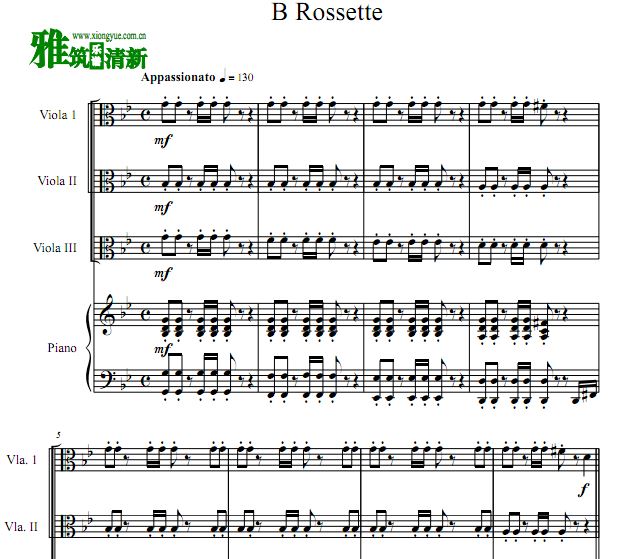 B.Rossette 白色巨塔中提琴三重奏钢琴伴奏谱