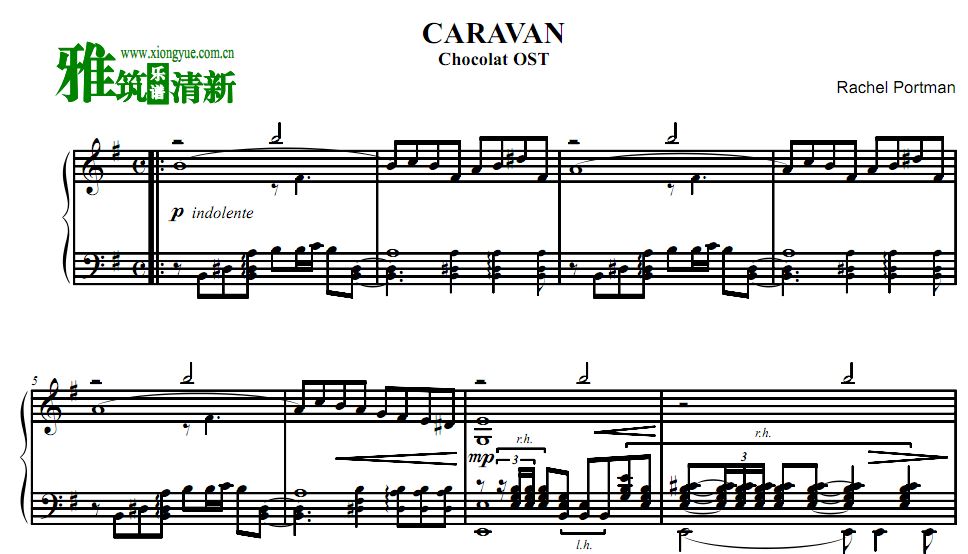 浓情巧克力 - Caravan钢琴谱