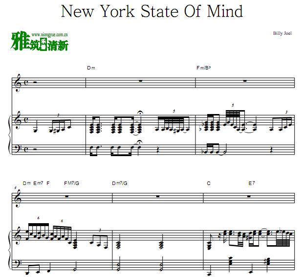 Billy Joel - New York State Of Mind歌谱 正谱 钢琴谱