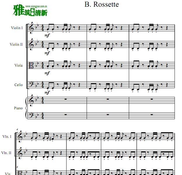 B.Rossette 白色巨塔钢琴五重奏谱