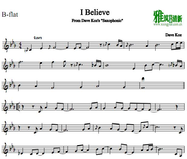 Dave Koz - I Believe 萨克斯谱