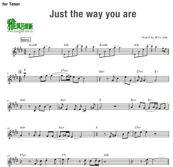 Just the way you are 次中音萨克斯谱