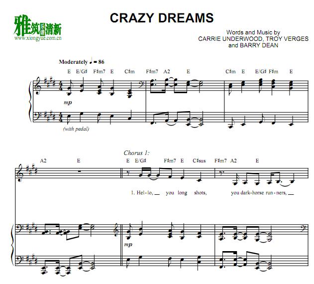 Smash - Crazy Dreams钢琴伴奏谱
