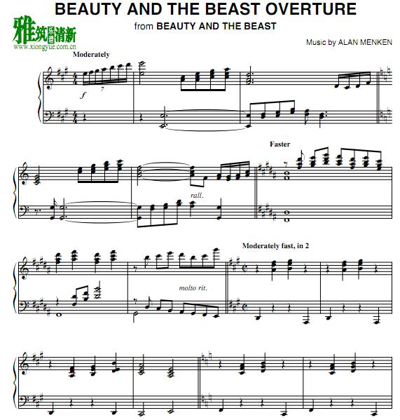 美女与野兽Beauty And The Beast Overture钢琴谱