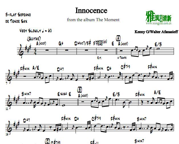 Kenny G - Innocence 萨克斯 Soprano