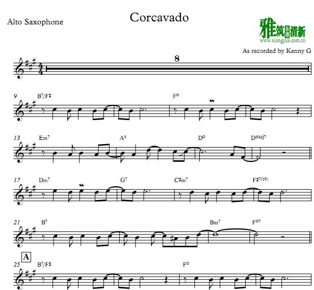 Kenny G - Corcovado萨克斯谱