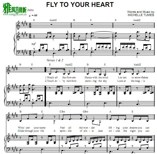 fly to your heart钢琴伴奏谱