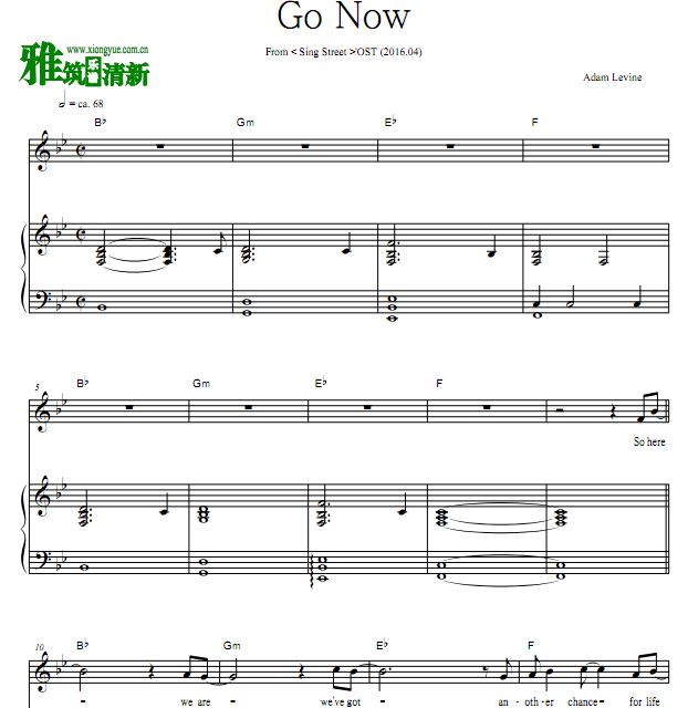 Sing Street - Go Now正谱 歌谱