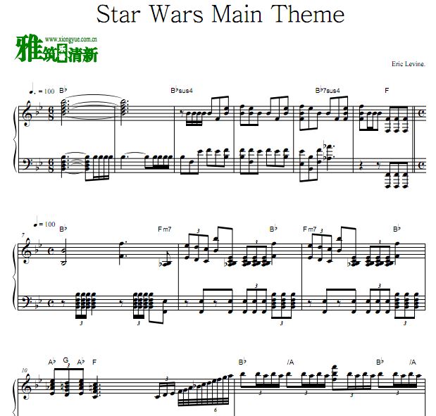 Star Wars Main Theme  星球大战主题曲钢琴谱
