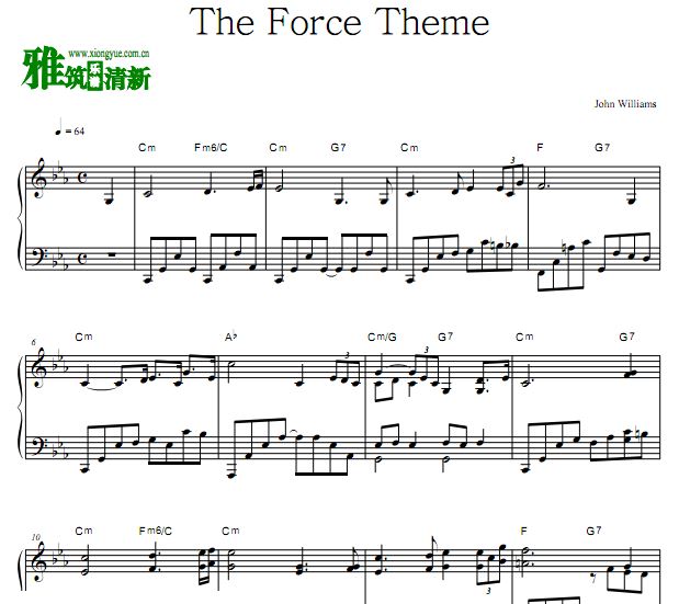星球大战 The Force Theme钢琴独奏谱