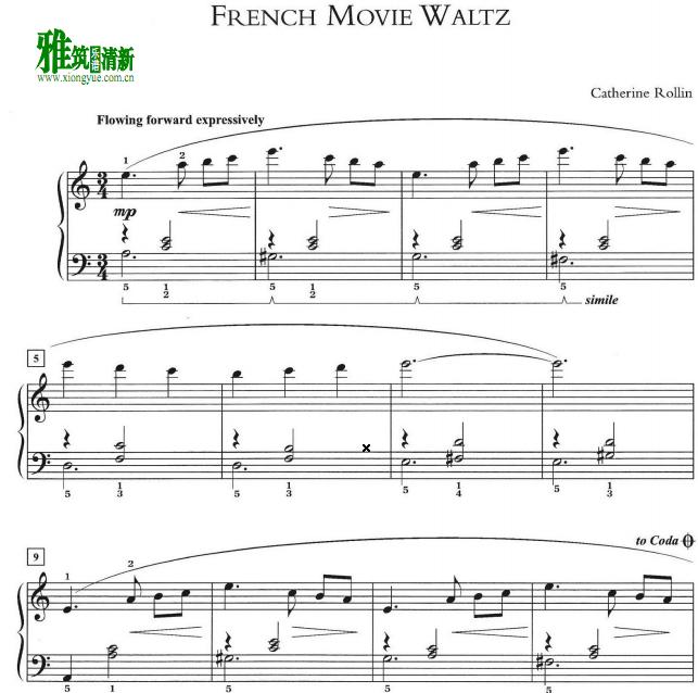 catherine rollin - French Movie Waltz钢琴谱