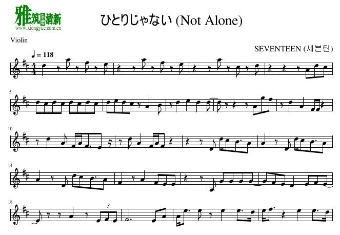 seventeen - not alone小提琴谱
