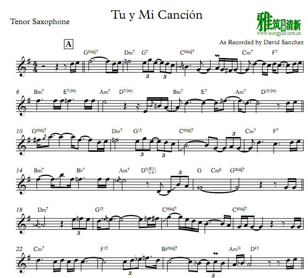 David Sanchez - Tu Y Mi Cancion ˹ Tenor