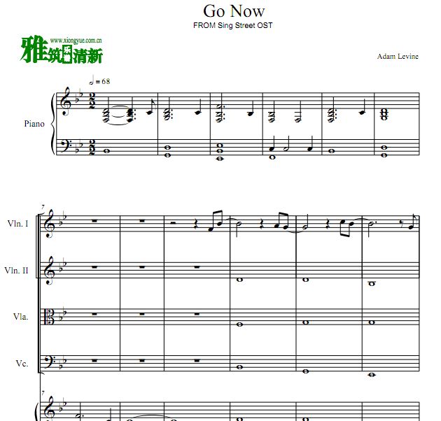 初恋这首情歌插曲 Go Now 钢琴五重奏谱