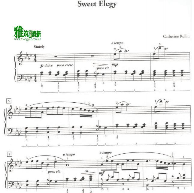 catherine rollin - Sweet Elegy 甜蜜的挽歌钢琴谱