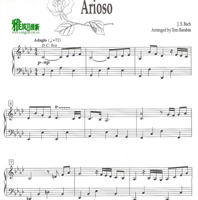 Tom Barabas - Arioso 咏叹调 钢琴谱
